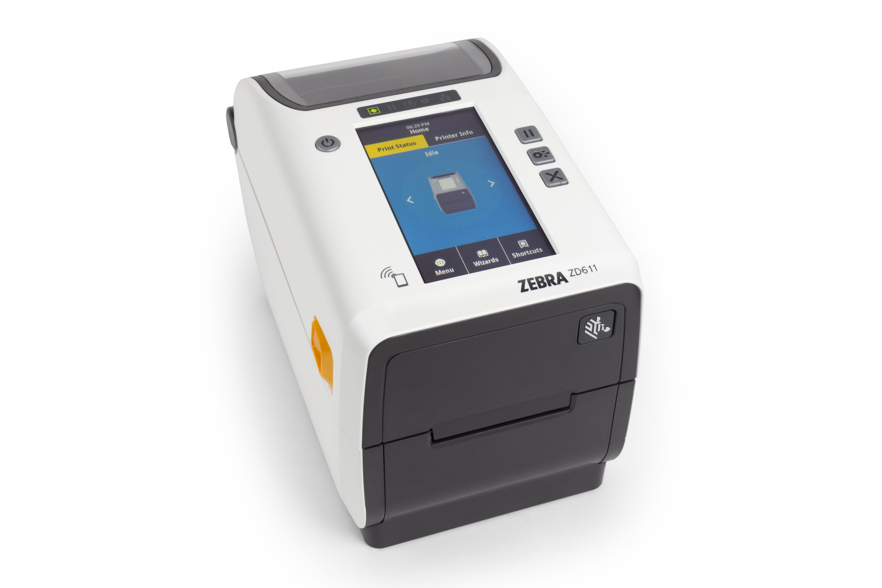 Front right view of a Zebra ZD611-HC Healthcare Printer