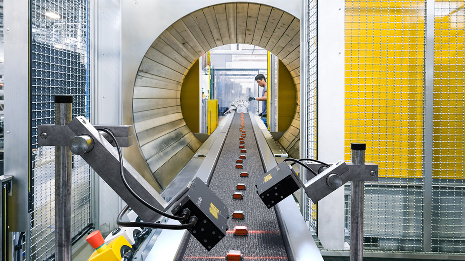 Capturing three-dimensional images of small product components on a conveyor using Zebra 3D sensors at an industrial facility.