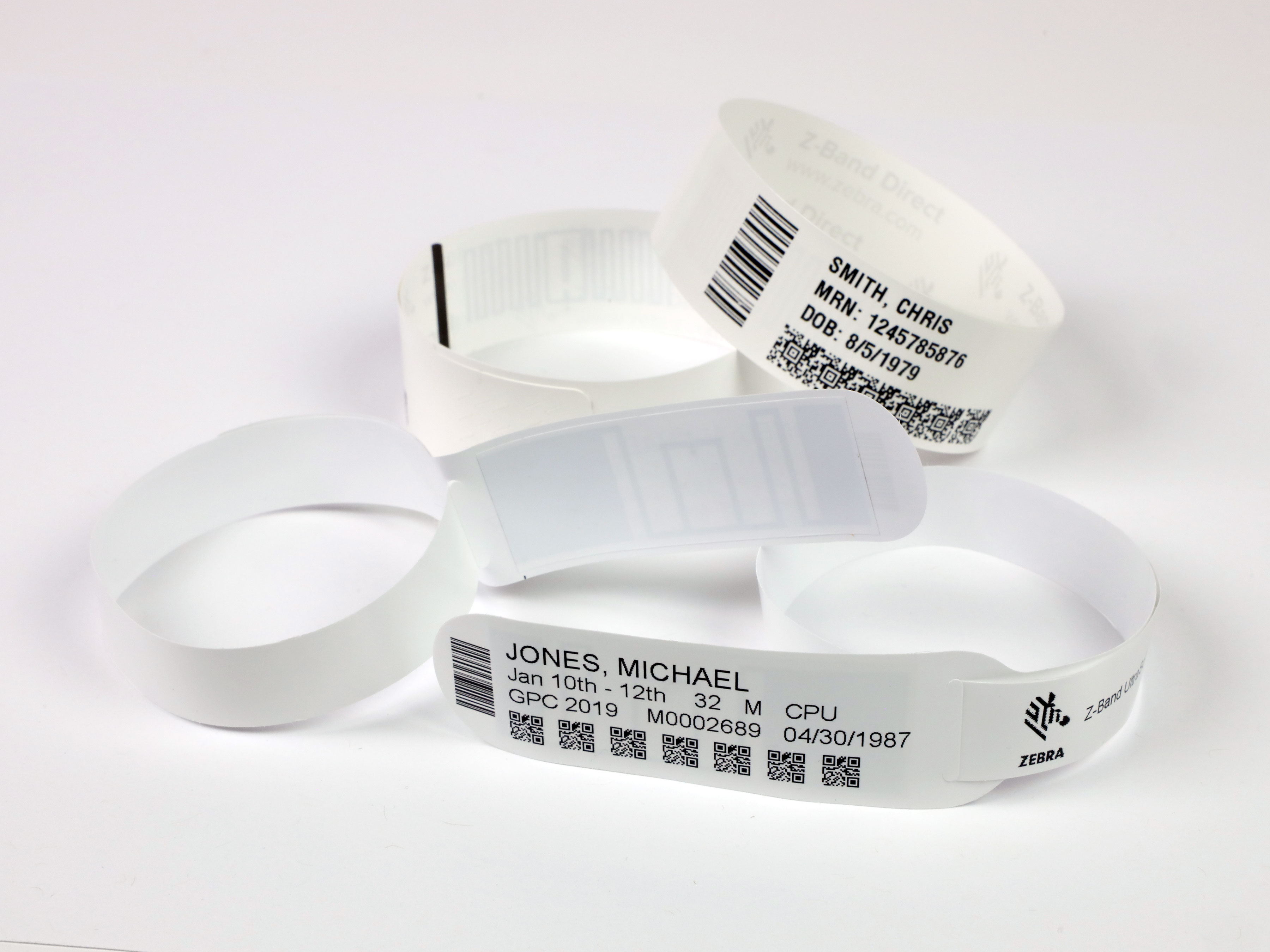 Front view of Z-Band UHF RFID Wristbands
