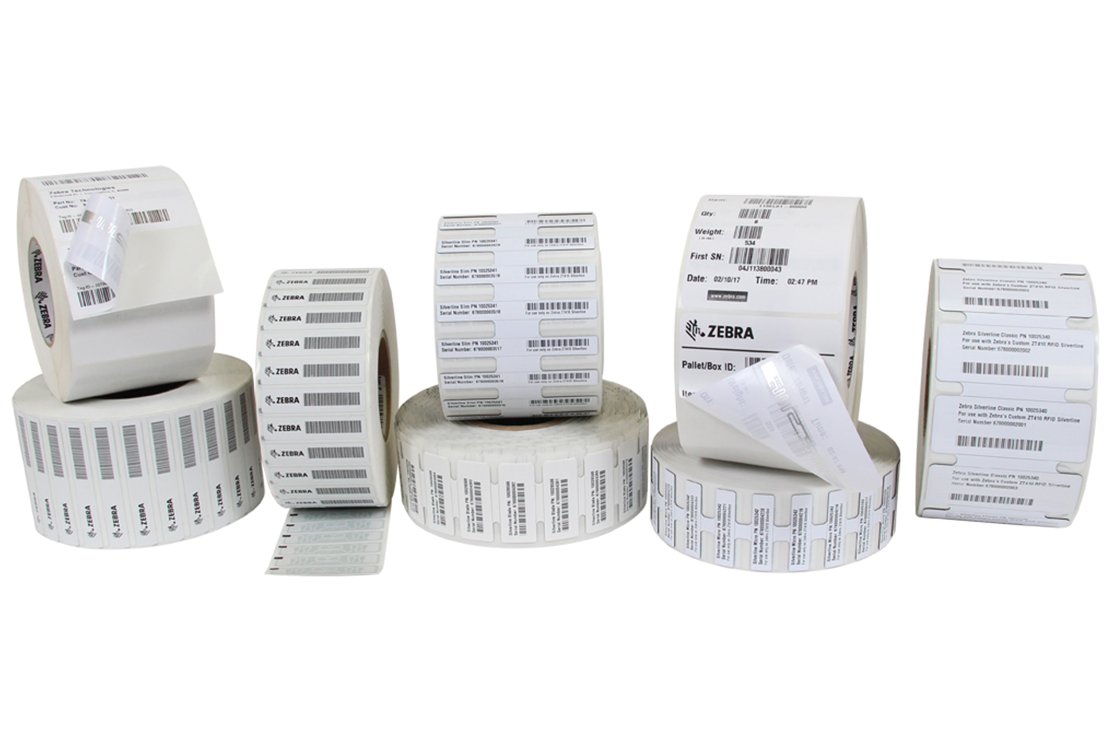 Group of RFID label tags.